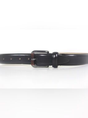 Italian Dark Brown Leather Belt with Silver Buckle Vintage Men’s Smooth Unisex M